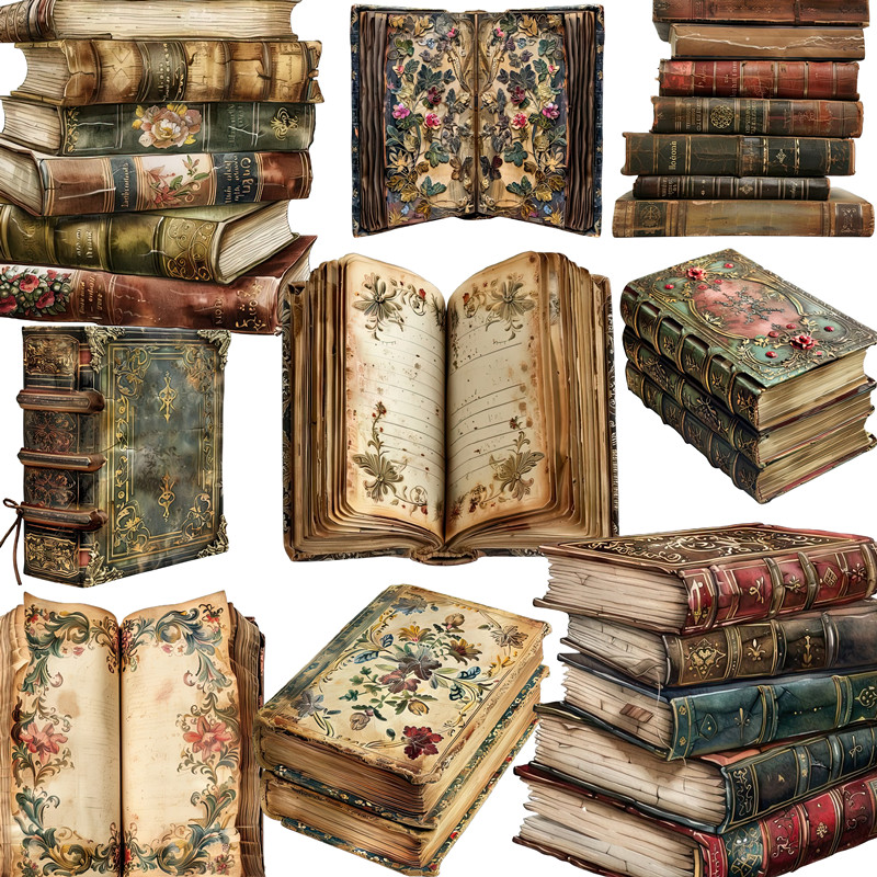 Vintage Collectible Books - 20 ピース/パックヴィンテージブックステッカー DIY クラフトスクラップブッキングアルバムジャンクジャーナル装飾ステッカー