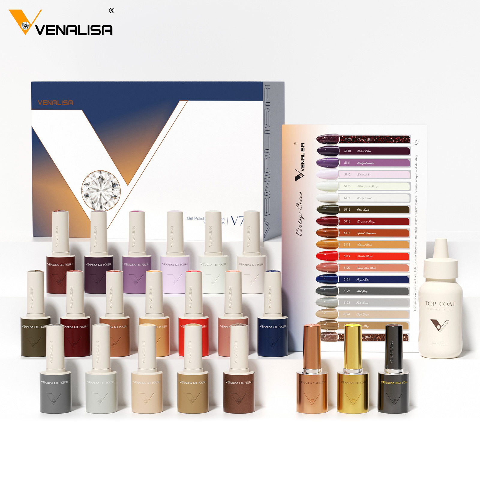Vintage Collectible Bottles - VENALISA V7 ジェルネイルポリッシュ 18色 秋冬コレクション 10ml