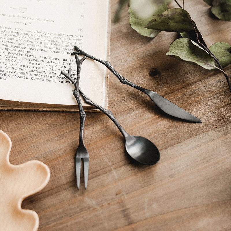 日本のクリエイティブなヴィンテージ枝型ステンレス鋼フルーツフ - Vintage Collectible Spoons のレビューと価格