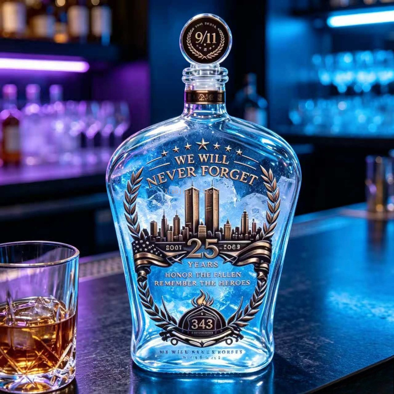 アンティーク調のエンボス加工が施されたガラス製デキャンタ、手 - Vintage Collectible Liquor Bottles のレビューと価格