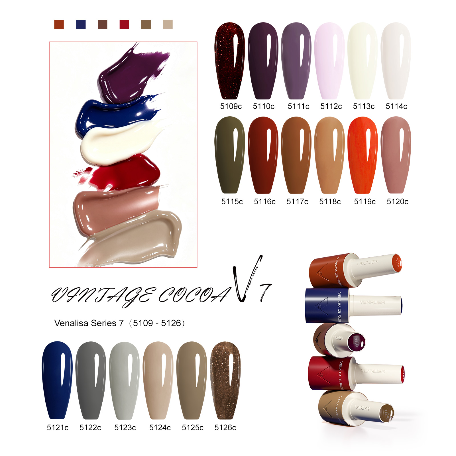 VENALISA V7 ジェルネイルポリッシュ 18色 秋冬 - Vintage Collectible Bottles のレビューと価格