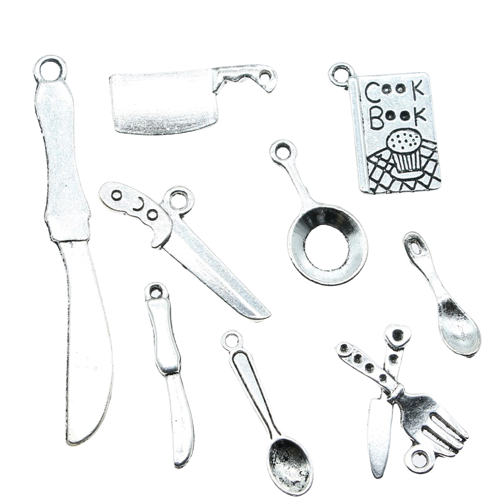 アンティークシルバーカラーの包丁チャーム、キッチン用品、DI - Vintage Collectible Spoons のレビューと価格