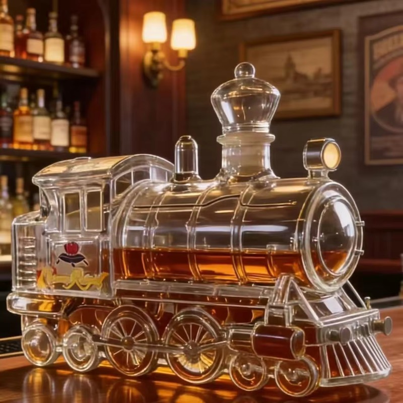 ヴィンテージ蒸気機関車のガラス製デキャンタ、クリエイティブな - Vintage Collectible Liquor Bottles のレビューと価格