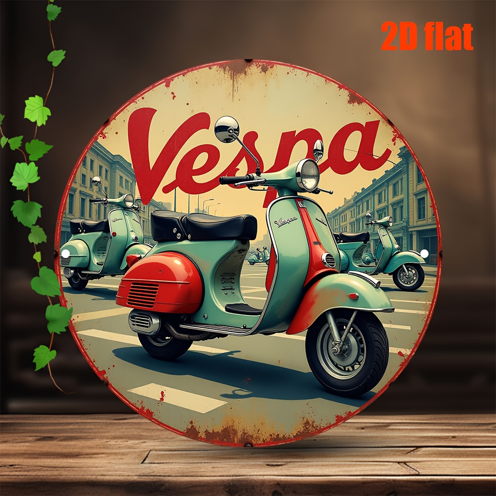 2Dフラット、2Dフラットレトロベスナスクーターメタルウォー - Vintage Collectible Plates のレビューと価格